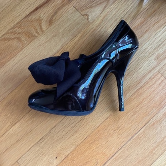 NWT Lanvin Shoes - Oxford Platform Black Patent Leather Heels - Picture 4 of 11